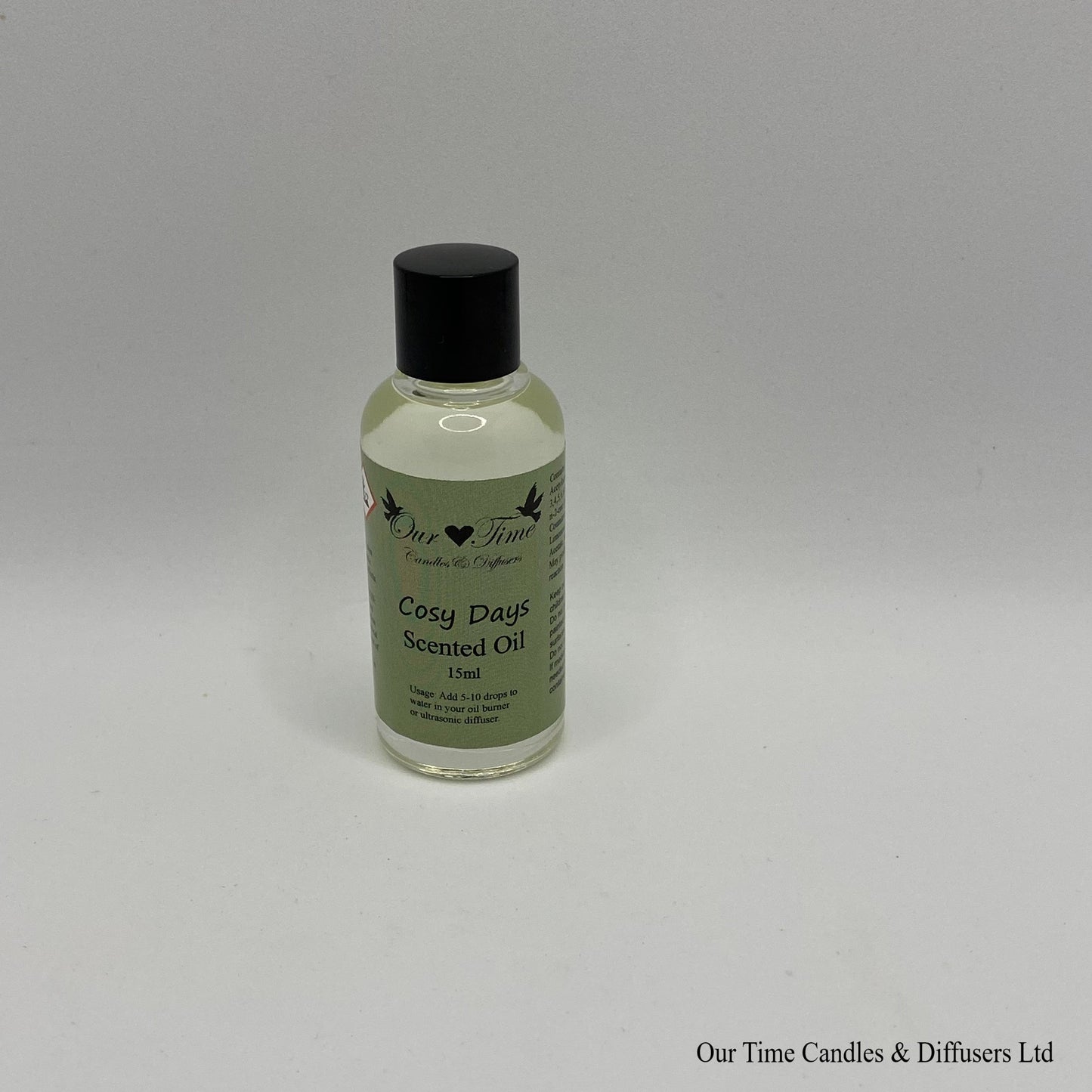 Scented Oil 15ml in clear bottle with black screw cap