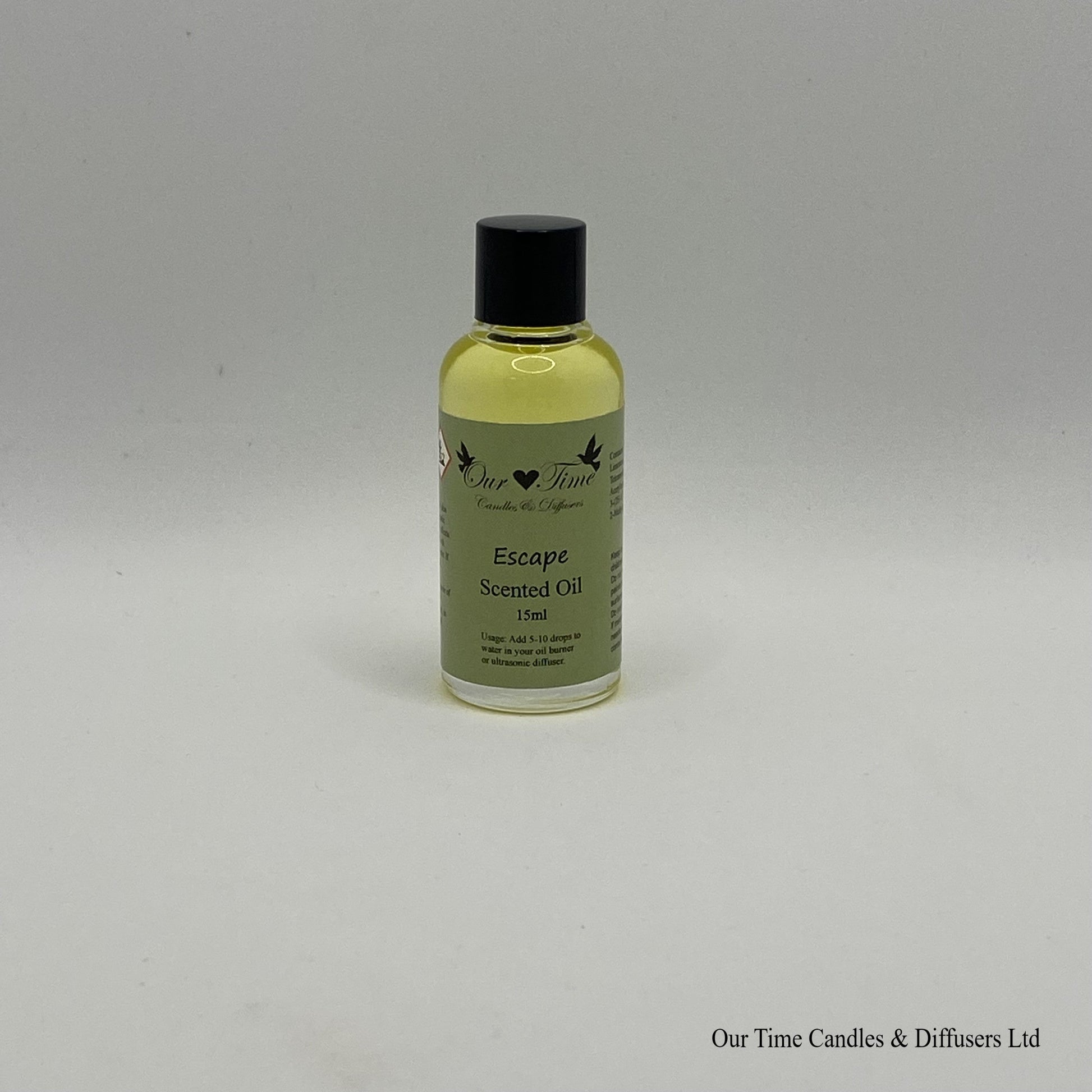 Scented Oil 15ml in clear bottle with black screw cap