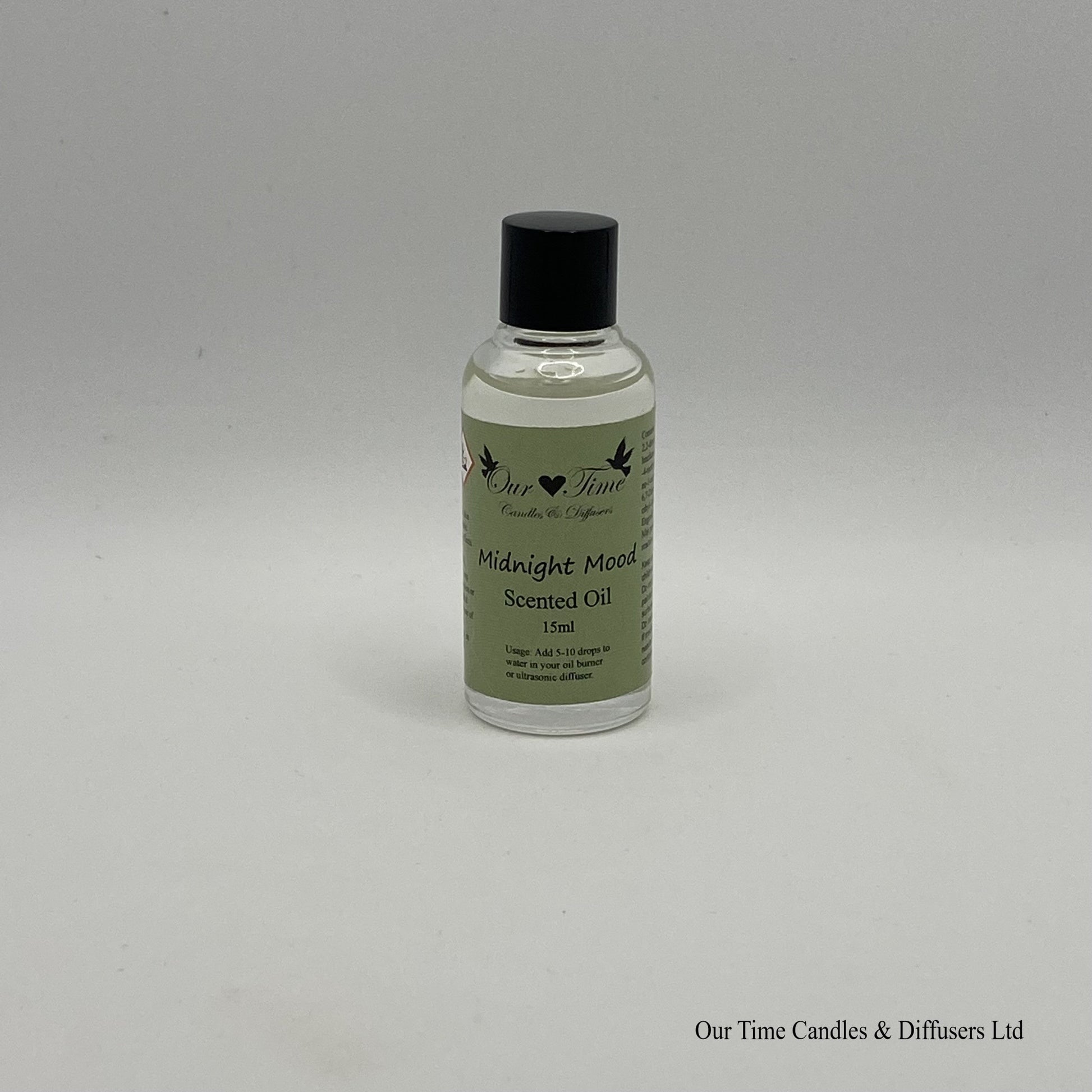 Scented Oil 15ml in clear bottle with black screw cap