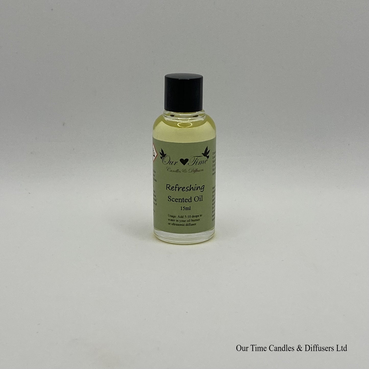 Scented Oil 15ml in clear bottle with black screw cap