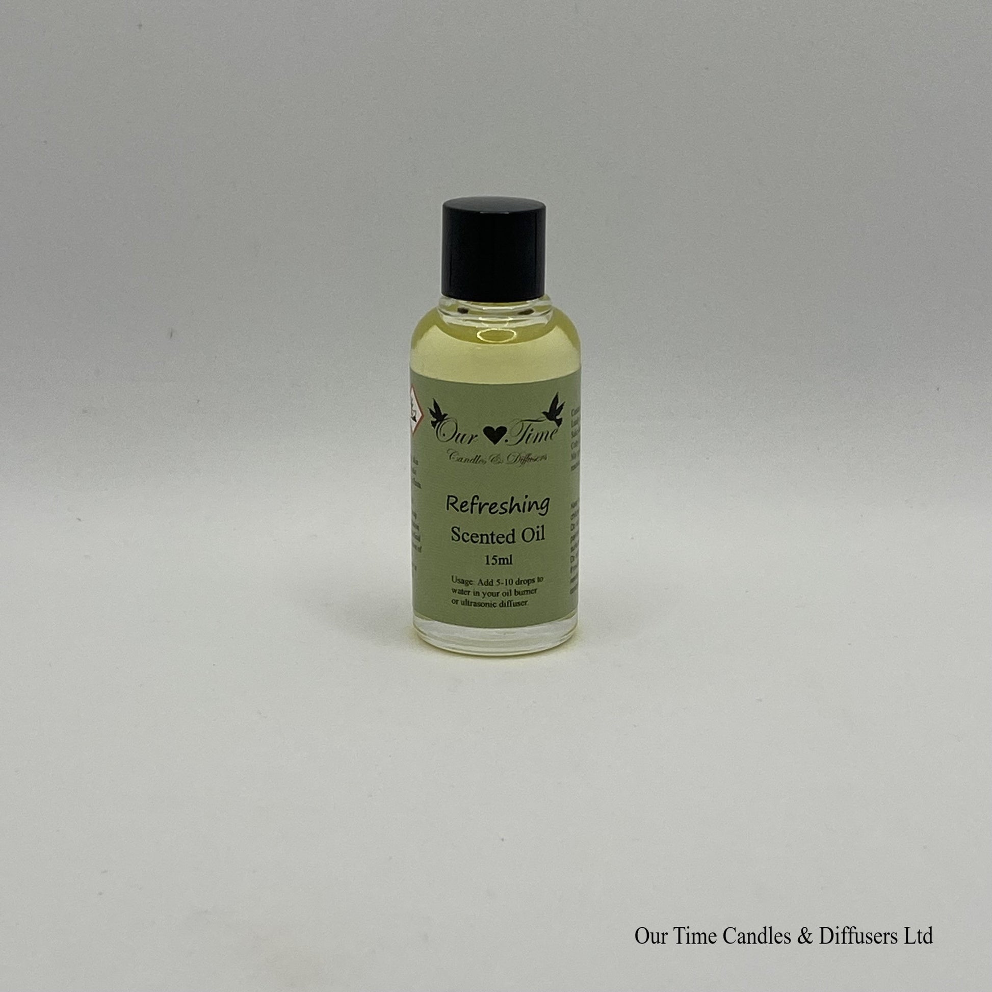 Scented Oil 15ml in clear bottle with black screw cap