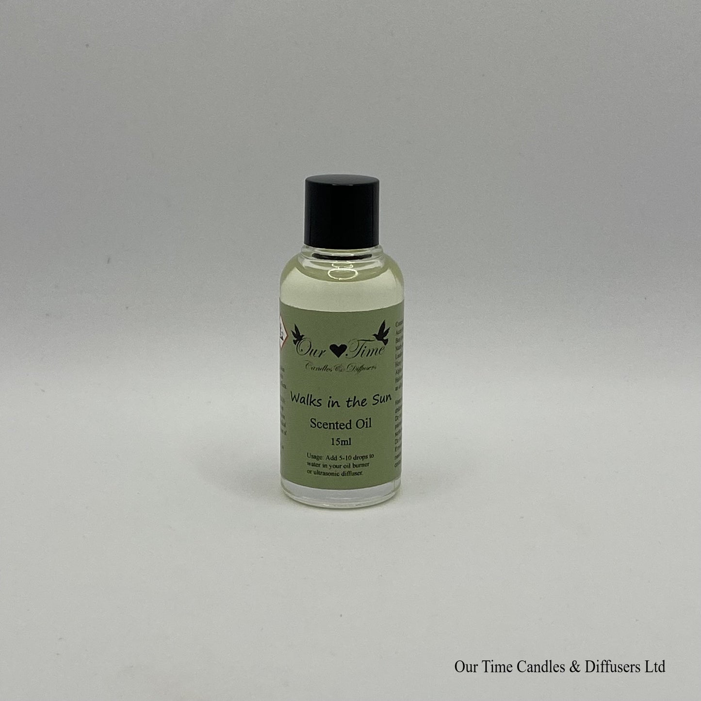 Scented Oil 15ml in clear bottle with black screw cap