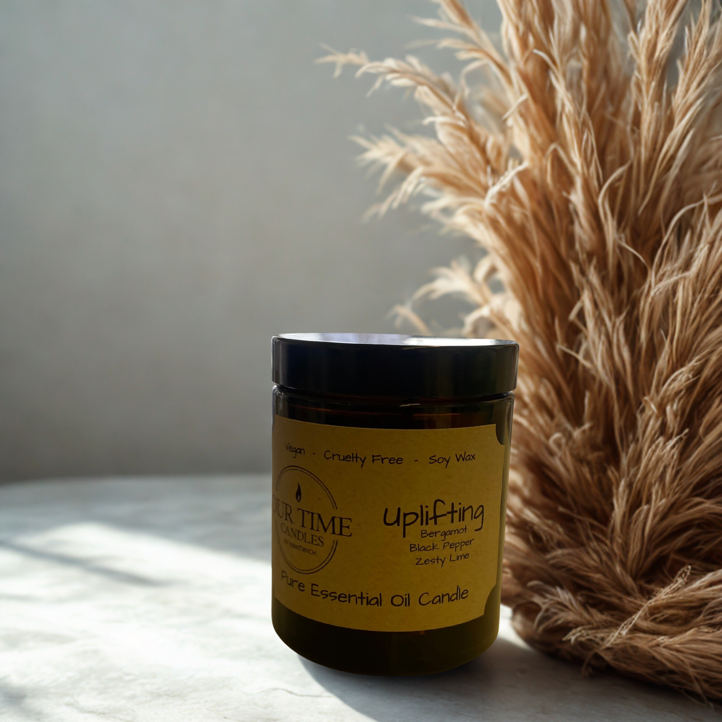 Uplifting Essential Oil Candle in Amber Jar