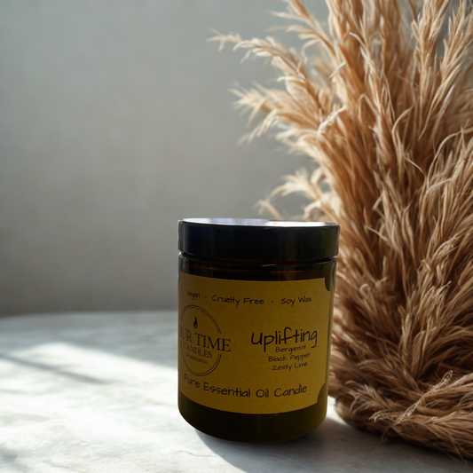 Uplifting Essential Oil Candle in Amber Jar
