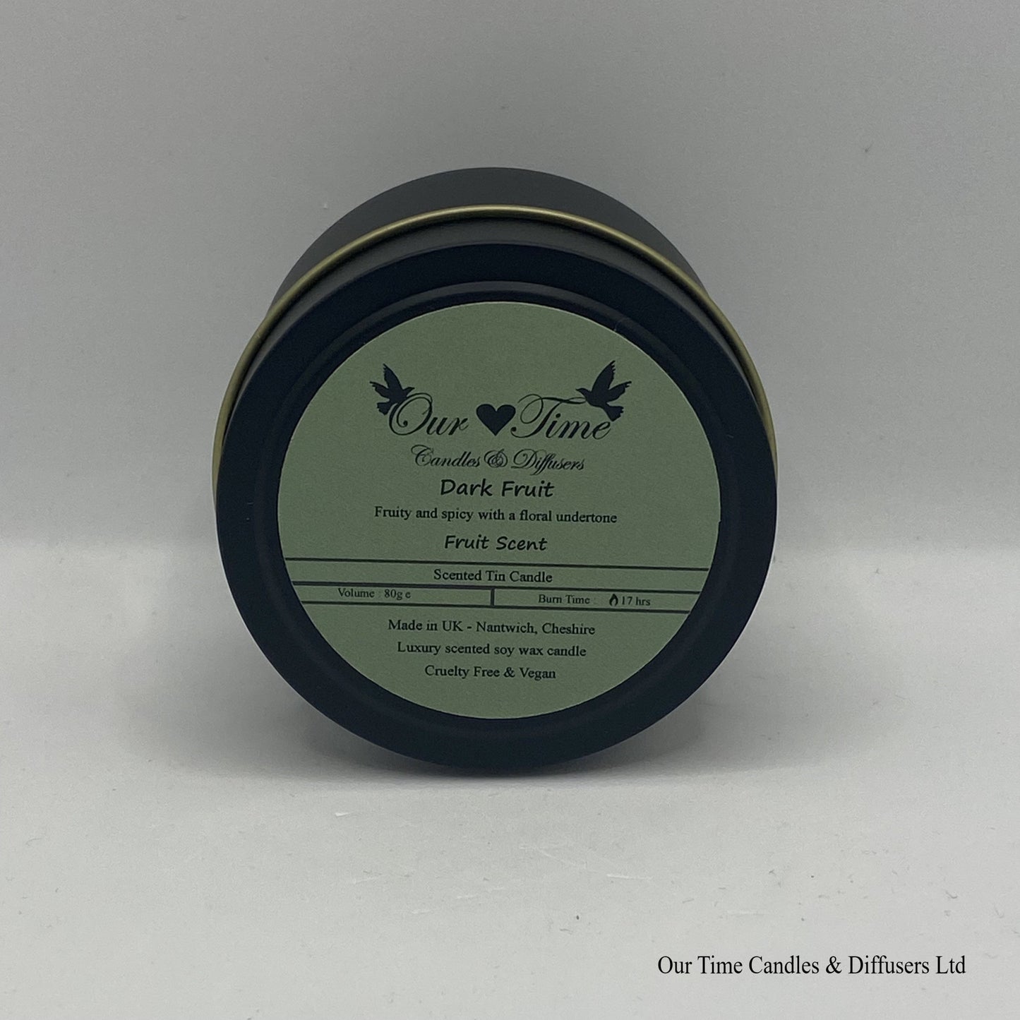 Dark Fruit Wax Filled Tin Scented Candle