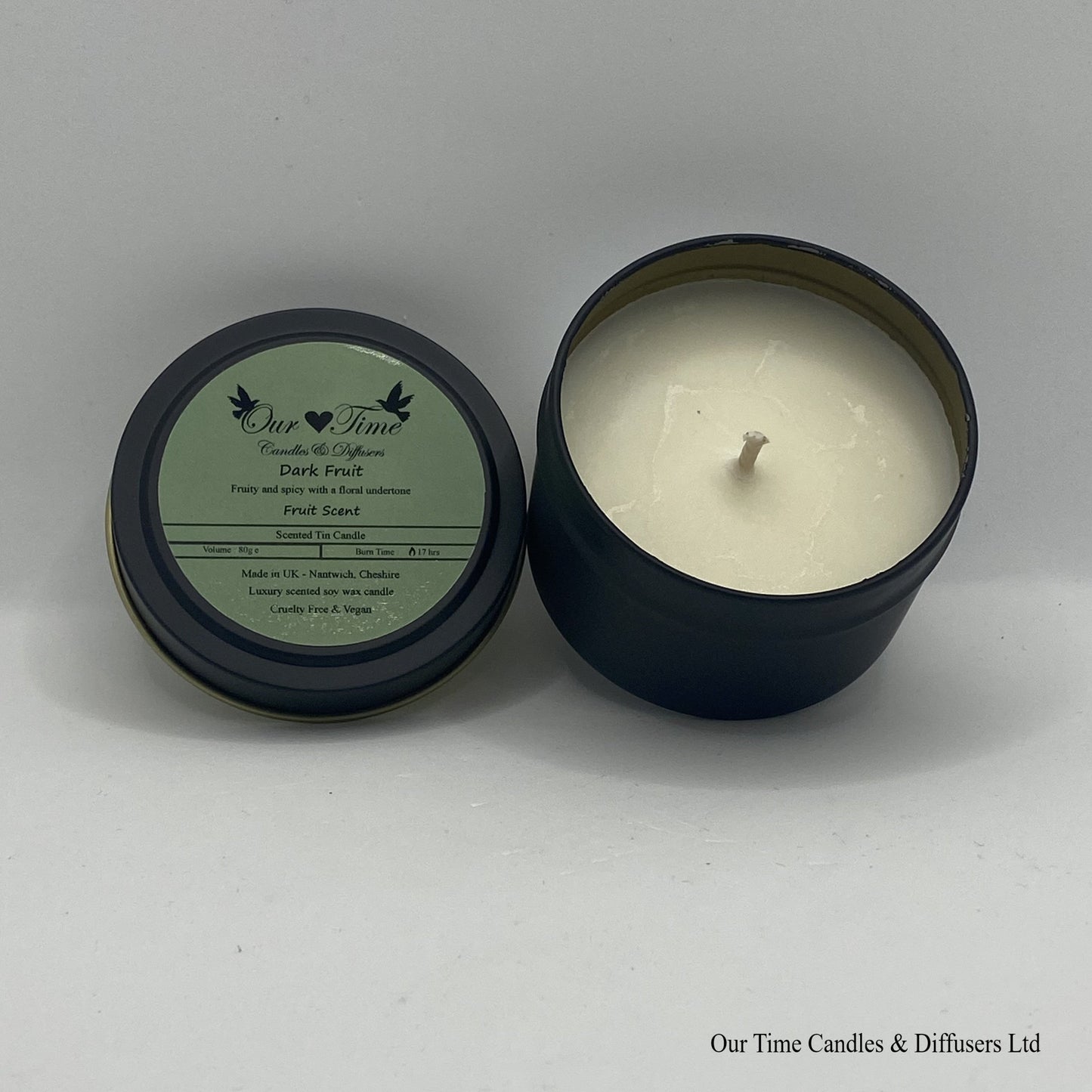 Dark Fruit Wax Filled Tin Scented Candle