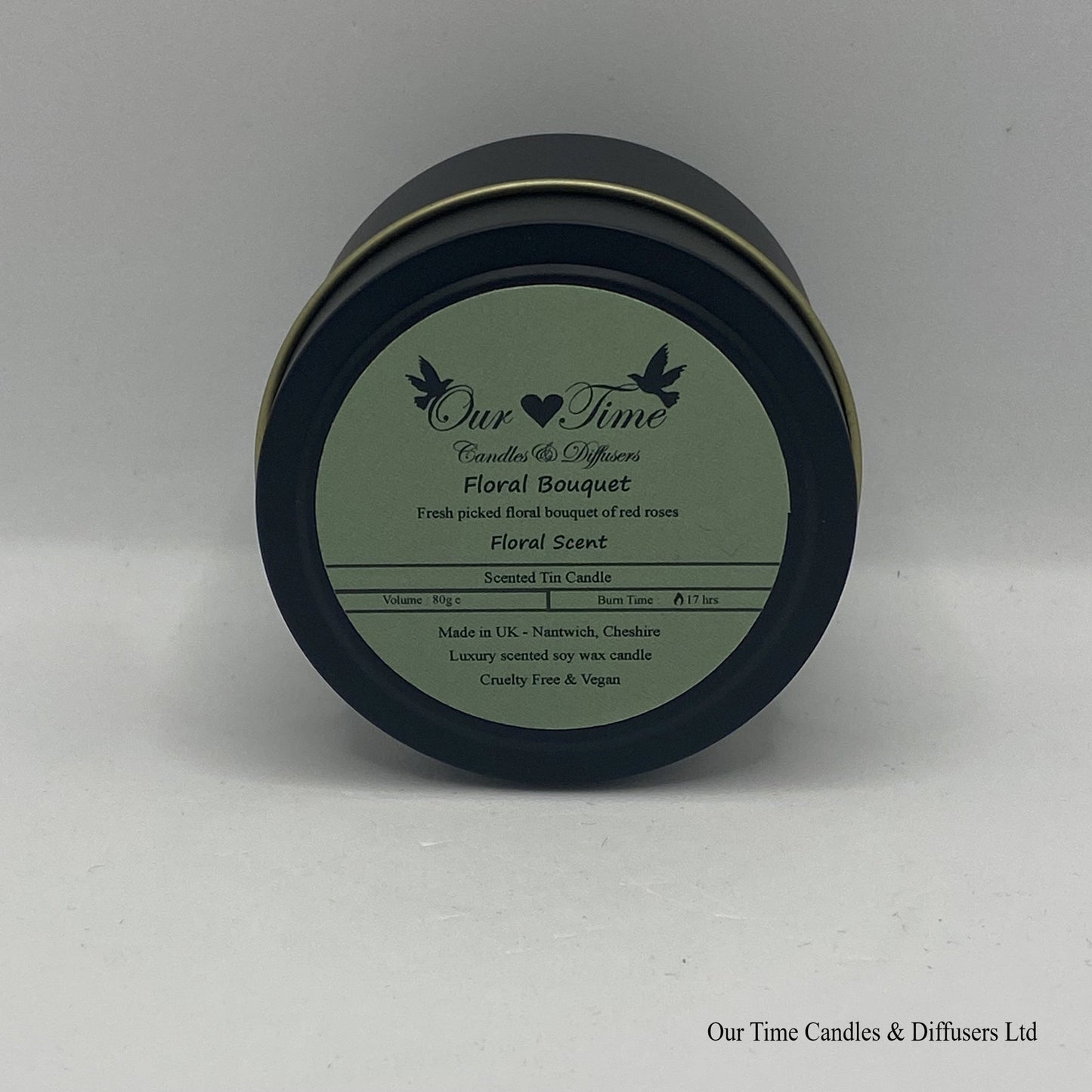 Floral Bouquet Wax Filled Tin Scented Candle