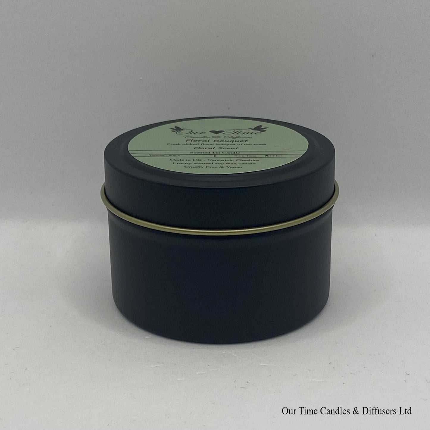 Floral Bouquet Wax Filled Tin Scented Candle