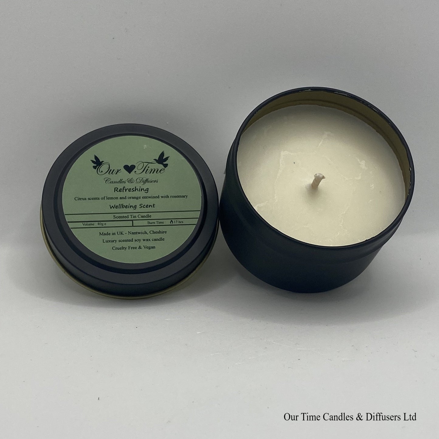 Refreshing Wax Filled Tin Scented Candle