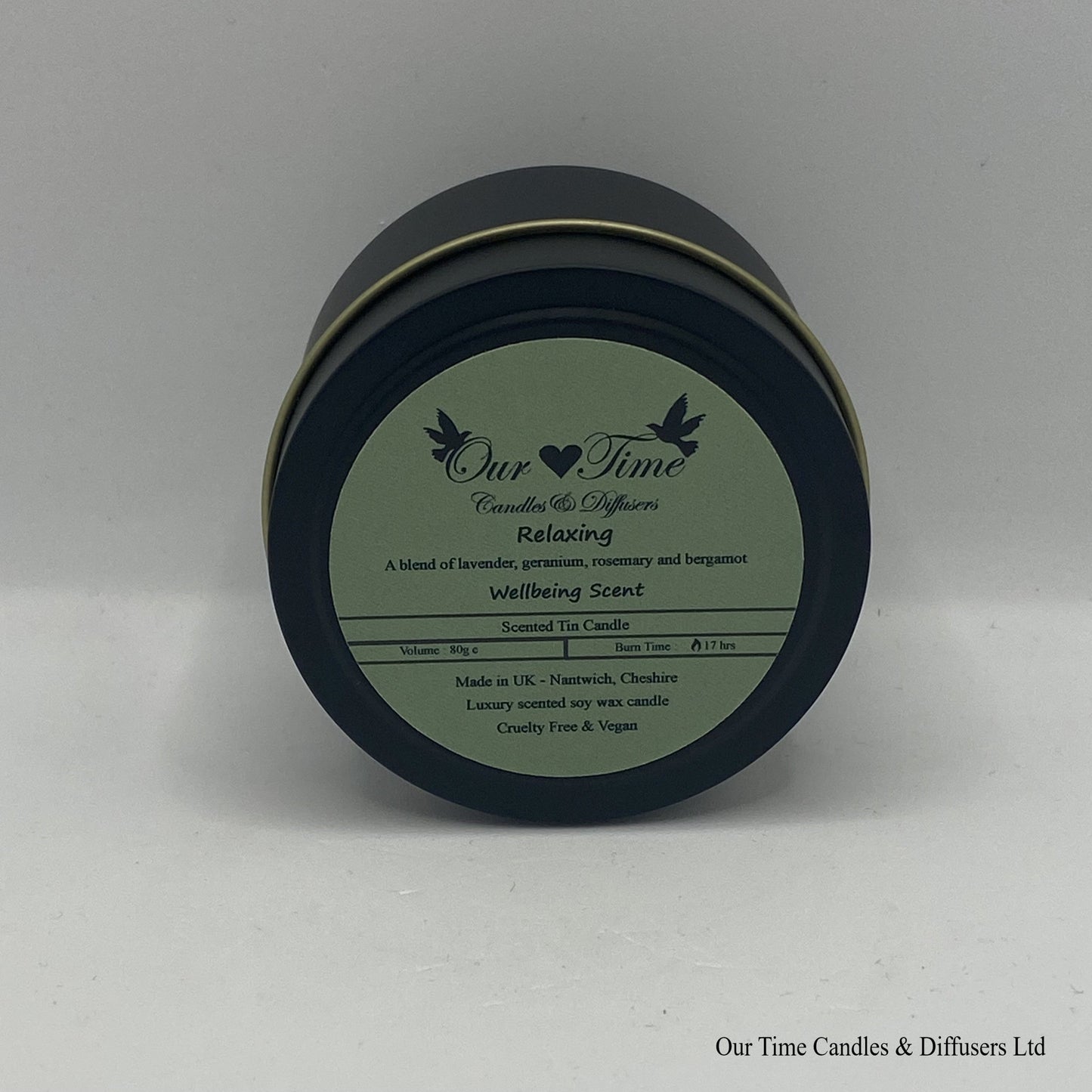 Relaxing Wax Filled Tin Scented Candle