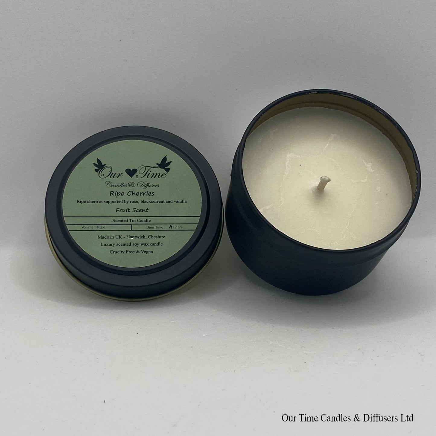 Ripe Cherries Wax Filled Tin Scented Candle