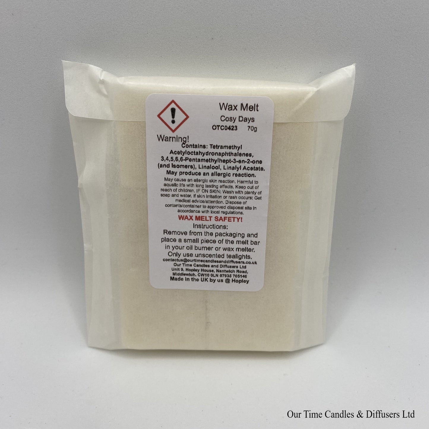 Scented Soy Wax Melt Cubes in a biodegradable bag. Vegan and cruelty free