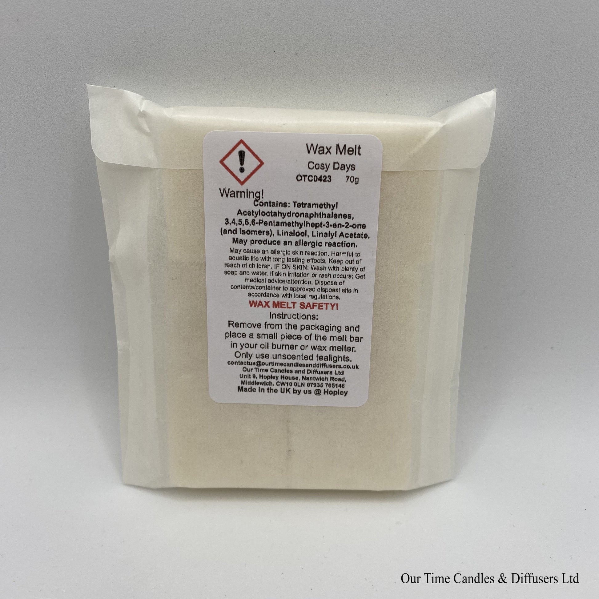 Scented Soy Wax Melt Cubes in a biodegradable bag. Vegan and cruelty free
