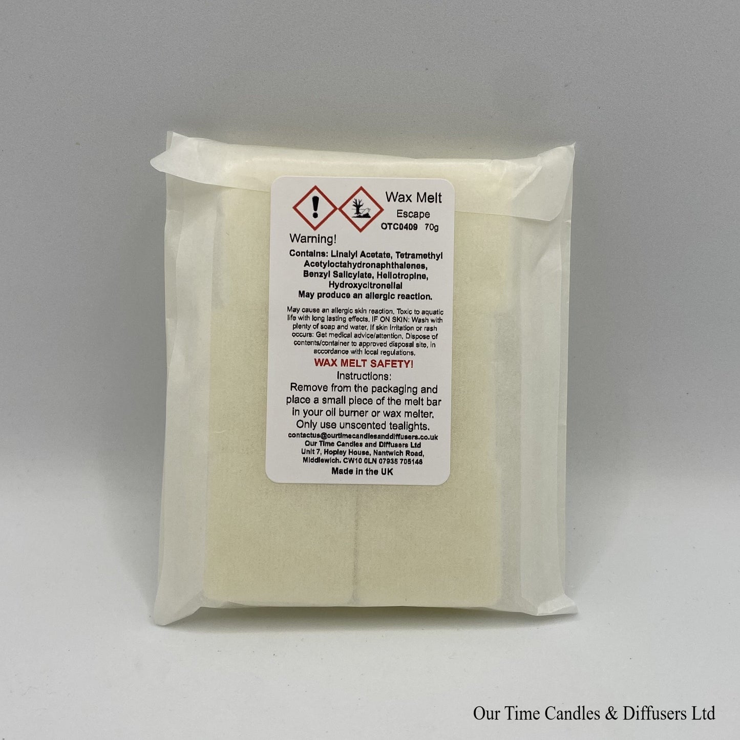 Scented Soy Wax Melt Cubes in a biodegradable bag. Vegan and cruelty free