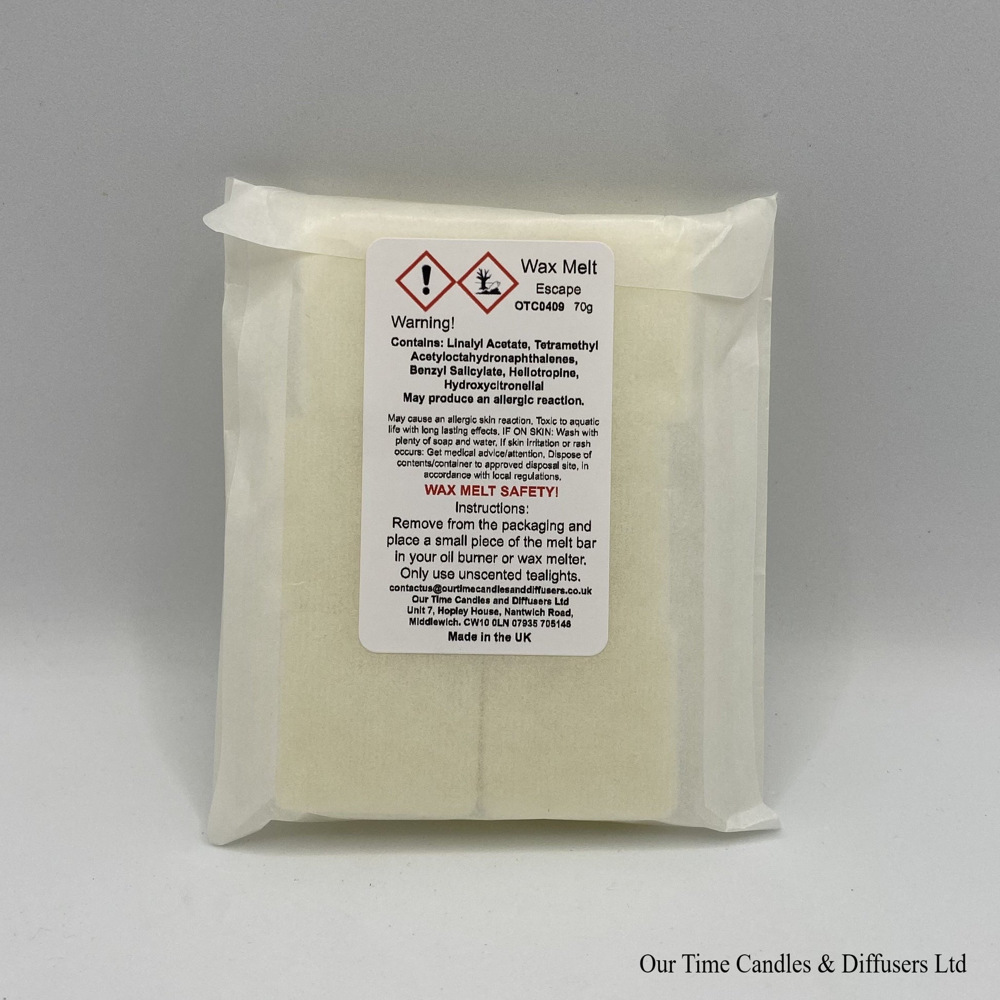 Scented Soy Wax Melt Cubes in a biodegradable bag. Vegan and cruelty free