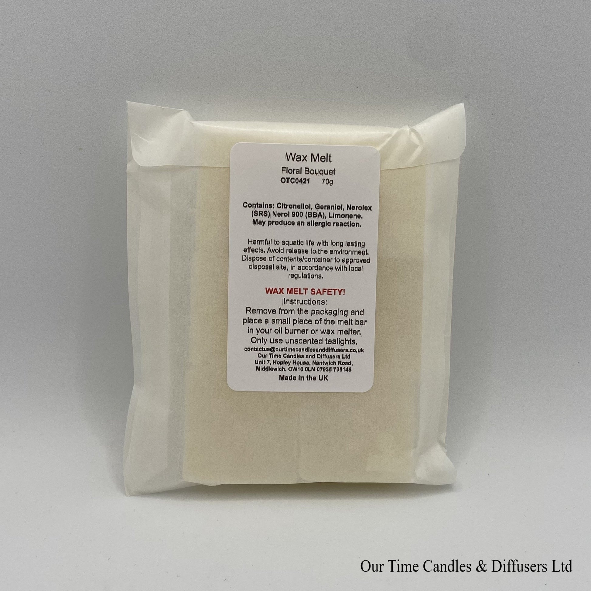 Scented Soy Wax Melt Cubes in a biodegradable bag. Vegan and cruelty free