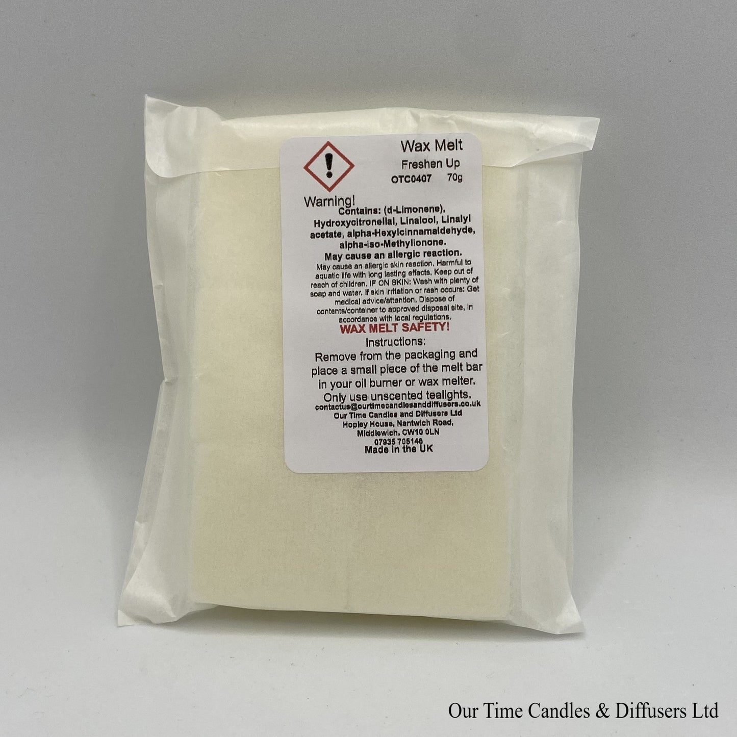 Scented Soy Wax Melt Cubes in a biodegradable bag. Vegan and cruelty free