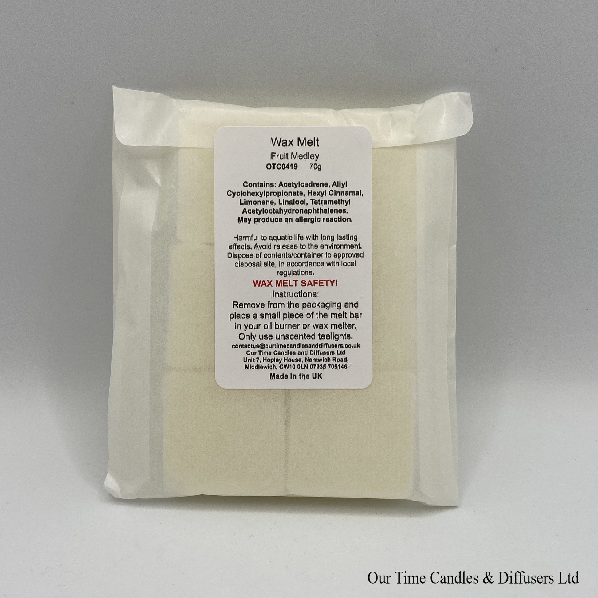Scented Soy Wax Melt Cubes in a biodegradable bag. Vegan and cruelty free