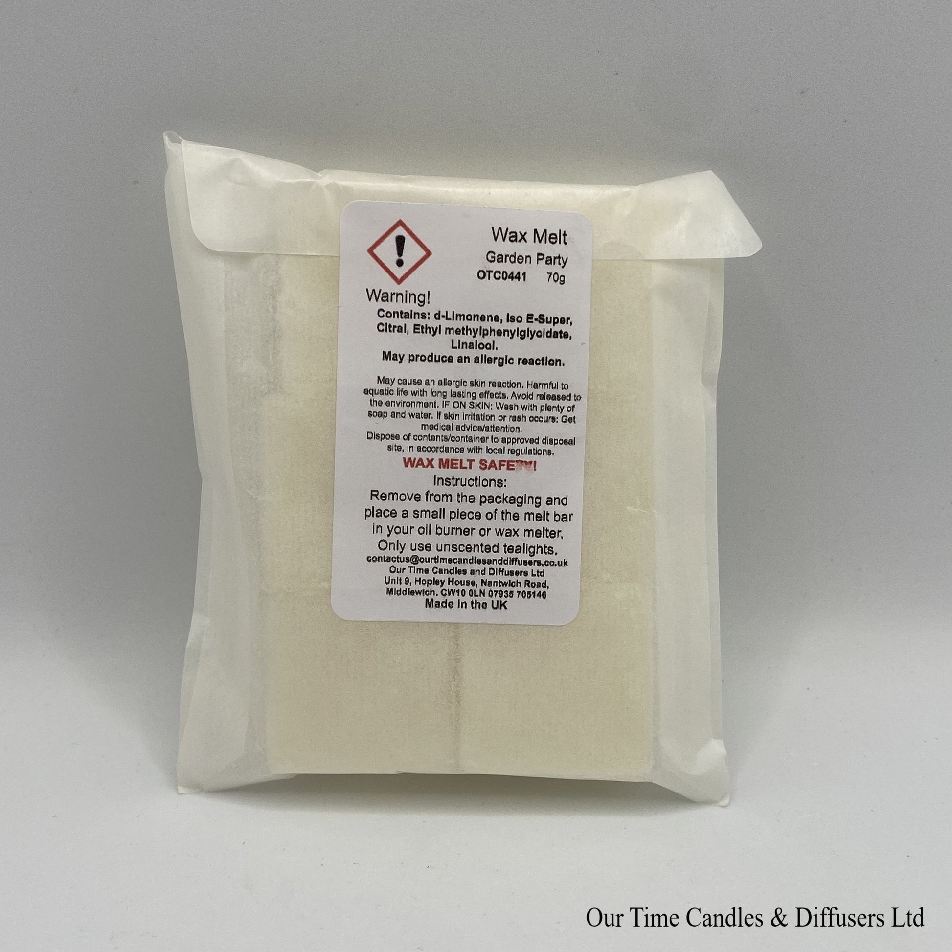 Scented Soy Wax Melt Cubes in a biodegradable bag. Vegan and cruelty free
