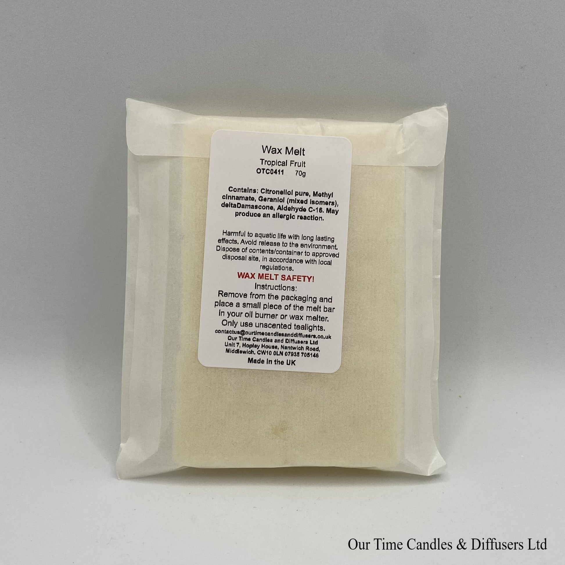 Scented Soy Wax Melt Cubes in a biodegradable bag. Vegan and cruelty free